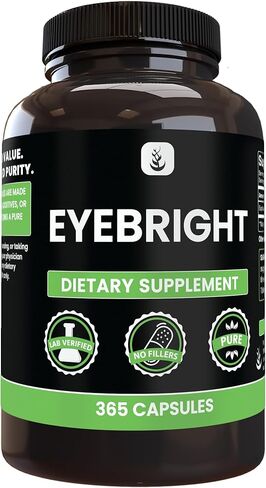PURE ORIGINAL INGREDIENTS Eyebright (365 Capsules) No Magnesium Or Rice Fillers, Always Pure, Lab Verified in Saudi Arabia