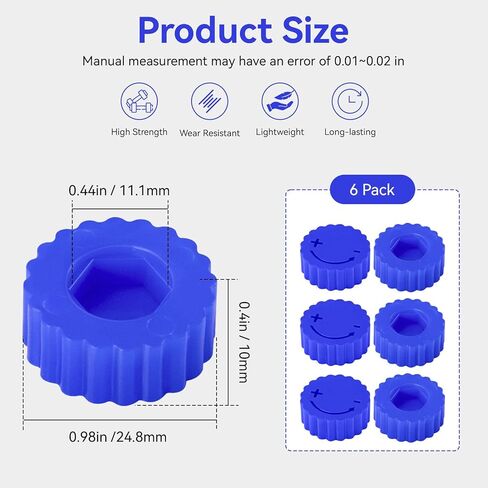 مقابض قياس مسحوق ERETOW متوافقة مع Dillon - مقابض تعديل لملحقات إعادة التحميل Dillon 550 XL750 XL650 Super 1050، تناسب مسمار 7/16 بوصة (أزرق، 6 عبوات) in Kuwait