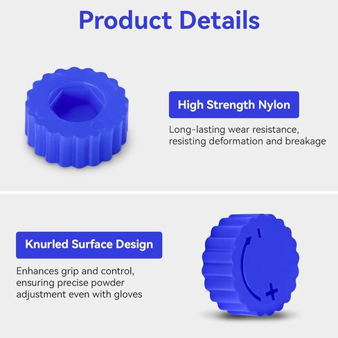 مقابض قياس مسحوق ERETOW متوافقة مع Dillon - مقابض تعديل لملحقات إعادة التحميل Dillon 550 XL750 XL650 Super 1050، تناسب مسمار 7/16 بوصة (أزرق، 6 عبوات) in Kuwait
