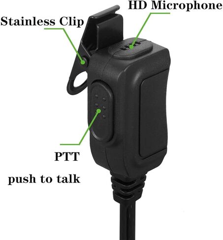 Earpiece with mic PTT Compatible for Motorola Walkie Talkie Radio cls1110 cls1410 cp200 cp200d bpr40 cp100 cp185 rdm2070d, Covert Acoustic Tube Headset, 2 Pack in Kuwait