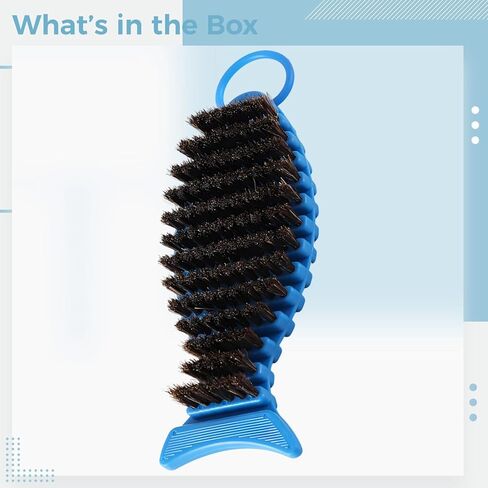 Bendable Fish-Shaped Cleaning Brush, Boar Bristle, Nylon and Steel Wire, 7.5 X 2.6 in, for Cleaning in Kuwait