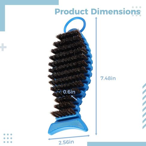 Bendable Fish-Shaped Cleaning Brush, Boar Bristle, Nylon and Steel Wire, 7.5 X 2.6 in, for Cleaning in Kuwait