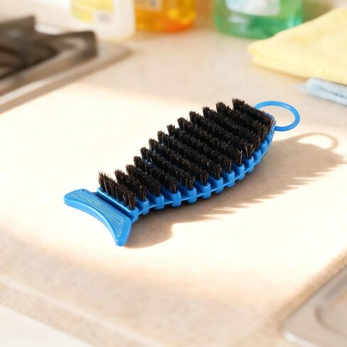 Bendable Fish-Shaped Cleaning Brush, Boar Bristle, Nylon and Steel Wire, 7.5 X 2.6 in, for Cleaning in Kuwait