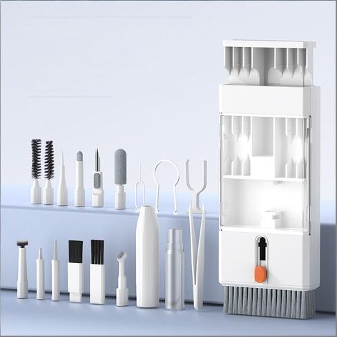 20-in-1 Kit Suitable for Computer Keyboards, Headphone Brushes, Smartphones, Tablets, and Computers, with a Retractable Brush Head in Kuwait