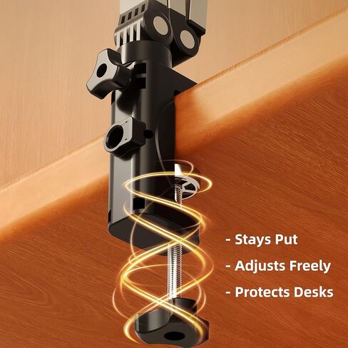Aluminum Foldable Arm Tablet Stand, 360° Rotatable Phone Holder iPad Stand, Adjustable Tablet Mount for 4.7"-13" iPad, iPhone, Galaxy Tab, Compatible with Desk Bedside Kitchen, Gray in Kuwait