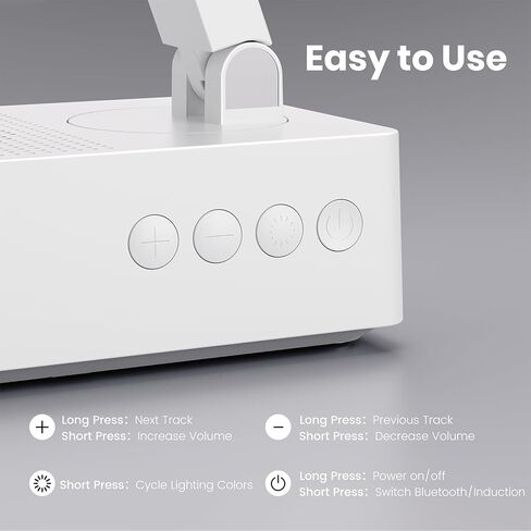 Cell Phone Stand with Instant Wireless Induction Bluetooth Speaker，No Bluetooth Pairing Needed, 1-Second Connection，HD Surround Sound，Colorful LED Ambient Light，Suitable for Home and Outdoor in Kuwait