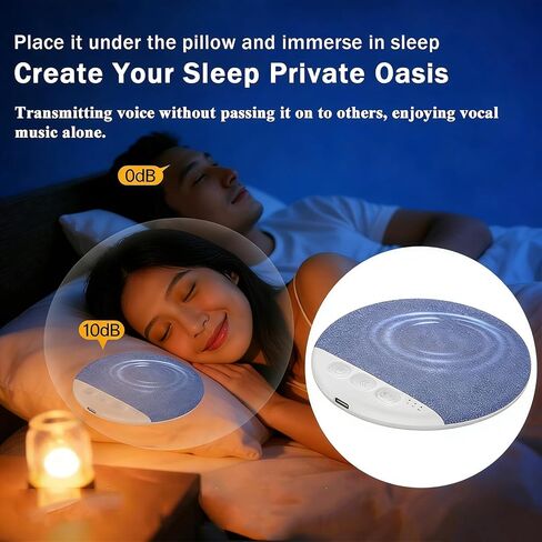 2026 New Bluetooth Sleep Pillow Speaker, Wireless White Noise Pillow Speaker with Timer, Ultra-Thin Stereo Bass Private Sleep Speaker for Adults Kids (Blue) in Kuwait