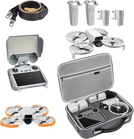 DJI Flip Accessories Bundle 5-in-1 for RC 2 Screen Controller, Portable Carrying Case for 3 Batteries, Propeller Guards, Landing Gear, Sunshade & Strap, Compatible Flip (RC 2/Combo) in Kuwait