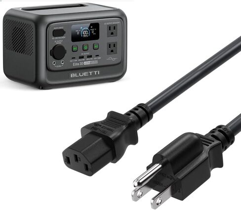 10FT 3M 14AWG شاحن محطة الطاقة AC لـ Jackery Explorer 2000/1500/1000 Pro، EF ECOFLOW Delta Riverpro2، Bluetti EB3A Anker solix c1000 كابل سلك الطاقة (10FT) in Kuwait