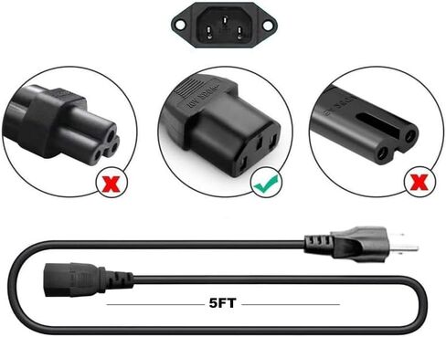 10FT 3M 14AWG شاحن محطة الطاقة AC لـ Jackery Explorer 2000/1500/1000 Pro، EF ECOFLOW Delta Riverpro2، Bluetti EB3A Anker solix c1000 كابل سلك الطاقة (10FT) in Kuwait