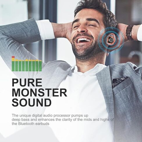 Monster Achieve 100 AirLinks Wireless Earbuds,Super Fast Charge,Bluetooth 5.0 in-Ear Stereo Headphones with USB-C Charging Case,Built-in Mic for Clear Calls,Water Resistant Design for Sports, Red in Kuwait