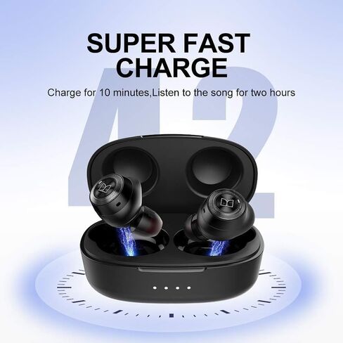 Monster Achieve 100 AirLinks Wireless Earbuds,Super Fast Charge,Bluetooth 5.0 in-Ear Stereo Headphones with USB-C Charging Case,Built-in Mic for Clear Calls,Water Resistant Design for Sports, Red in Kuwait