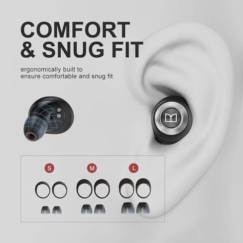 Monster Achieve 100 AirLinks Wireless Earbuds,Super Fast Charge,Bluetooth 5.0 in-Ear Stereo Headphones with USB-C Charging Case,Built-in Mic for Clear Calls,Water Resistant Design for Sports, Red in Kuwait