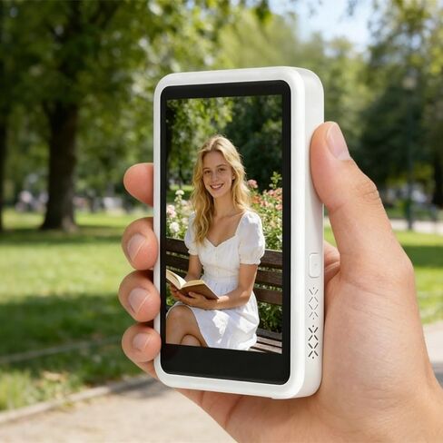 Wireless Back Camera Monitor, IPS Vlog Selfie Screen with 4K 30Fps, Strong Attachment, Adjustable Fill Light, Wireless Remote, 2000Mah Battery, Type-C Charge, White in Kuwait