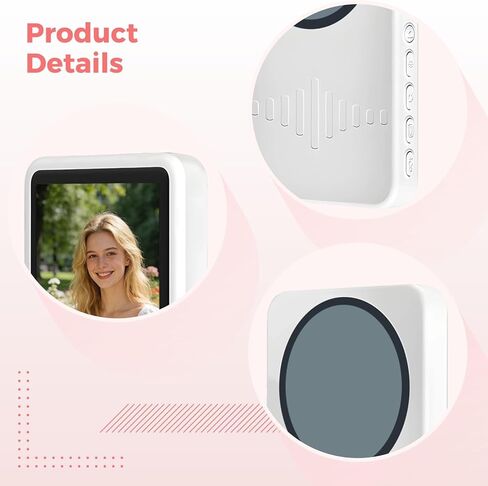 Wireless Back Camera Monitor, IPS Vlog Selfie Screen with 4K 30Fps, Strong Attachment, Adjustable Fill Light, Wireless Remote, 2000Mah Battery, Type-C Charge, White in Kuwait