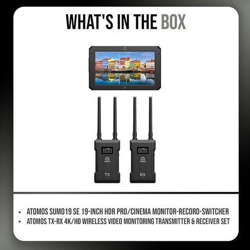 Atomos Sumo19 SE 19-inch HDR Pro/Cinema Monitor-Recorder-Switcher Bundle with TX-RX 4K/HD Wireless Transmitter & Receiver Set (2 Items) in Kuwait