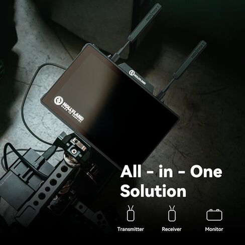 مجموعة جهاز إرسال واستقبال الفيديو اللاسلكي Hollyland Pyro 7 مقاس 7 بوصات HDMI SDI Field Monitor نطاق 1300 قدم 60 مللي ثانية مجموعة نقل فيديو ثنائي النطاق (عبوتان) مع + كابل HDMI + بطارية وشاحن + المزيد in Kuwait