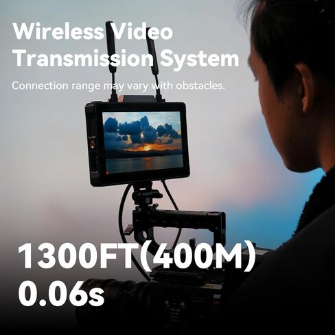 مجموعة جهاز إرسال واستقبال الفيديو اللاسلكي Hollyland Pyro 7 مقاس 7 بوصات HDMI SDI Field Monitor نطاق 1300 قدم 60 مللي ثانية مجموعة نقل فيديو ثنائي النطاق (عبوتان) مع + كابل HDMI + بطارية وشاحن + المزيد in Kuwait