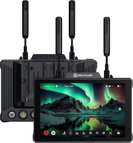 HollyView Hollyland Pyro 7 مجموعة أدوات مراقبة جهاز الإرسال والاستقبال اللاسلكي من 2 Pyro S 4K HDMI SDI نظام نقل الفيديو اللاسلكي + كابل HDMI + مجموعة تنظيف LCD + بطارية وشاحن in Kuwait