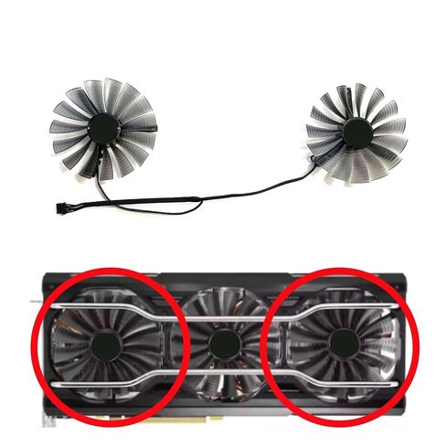 استبدال مروحة تبريد وحدة معالجة الرسومات 85 مم 4PIN لـ RTX 2080، 2070، 2060 - FD9015U12S(3 مراوح) in Kuwait