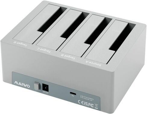 MAIWO 4 Bay Hard Drive Cloner، محطة إرساء SATA SSD/HDD مقاس 2.5/3.5 بوصة مع استنساخ دون اتصال بالإنترنت، ومحول USB 3.0 إلى SATA بسرعة 5 جيجابت في الثانية مع UASP، ومجموعة شرائح SATA III، بسعة تصل إلى 96 تيرابايت in Kuwait