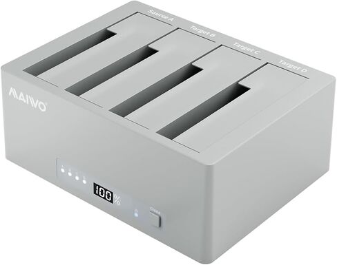 MAIWO 4 Bay Hard Drive Cloner، محطة إرساء SATA SSD/HDD مقاس 2.5/3.5 بوصة مع استنساخ دون اتصال بالإنترنت، ومحول USB 3.0 إلى SATA بسرعة 5 جيجابت في الثانية مع UASP، ومجموعة شرائح SATA III، بسعة تصل إلى 96 تيرابايت in Kuwait