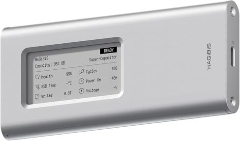 حاوية SSD من Hagibis، حافظة من الألومنيوم بسرعة 10 جيجابت في الثانية M.2 NVMe SSD، شاشة حبر بمكثف فائق USB 3.2 Gen 2 إلى PCI-E NVMe M وB&M حاوية SSD خارجية لـ 2230/2242/2260/2280 SSDs 9210CN in Kuwait