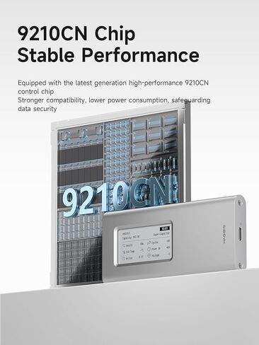 حاوية SSD من Hagibis، حافظة من الألومنيوم بسرعة 10 جيجابت في الثانية M.2 NVMe SSD، شاشة حبر بمكثف فائق USB 3.2 Gen 2 إلى PCI-E NVMe M وB&M حاوية SSD خارجية لـ 2230/2242/2260/2280 SSDs 9210CN in Kuwait