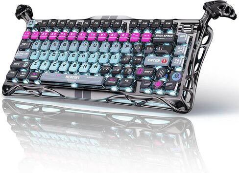 لوحة مفاتيح GravaStar Mercury V75Pro HE - لوحة مفاتيح ألعاب ذات تخطيط 75%، مفاتيح مغناطيسية بتأثير القاعة، سلكية فقط، قابلة للتبديل السريع، اقتراع 8000 هرتز، منطقة RGB مزدوجة، إطار شبه ألومنيوم مع Cyberpunk in Kuwait