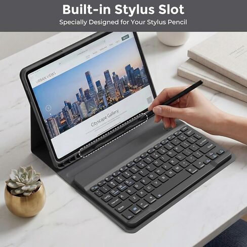 Keyboard Case for Amazon Kindle Fire HD 10&10 Plus 11/13th Gen 10.1 inch, Detachable Magnetic Keyboard Cover for Fire HD 10 2021&2023 with Mouse with Pen Slot.(Black) in Kuwait