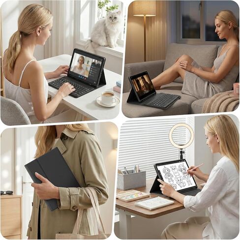 Keyboard Case for Amazon Kindle Fire HD 10&10 Plus 11/13th Gen 10.1 inch, Detachable Magnetic Keyboard Cover for Fire HD 10 2021&2023 with Mouse with Pen Slot.(Black) in Kuwait