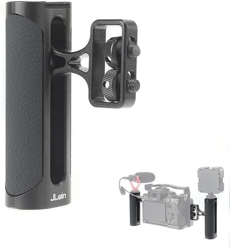 Universal Side Handle for Camera Cage,Up and Down Adjustable,1/4"-20 Screws Mount,with Built-in Cold Shoe & Threaded Hole in Kuwait