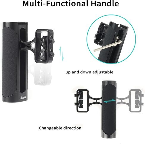 Universal Side Handle for Camera Cage,Up and Down Adjustable,1/4"-20 Screws Mount,with Built-in Cold Shoe & Threaded Hole in Kuwait