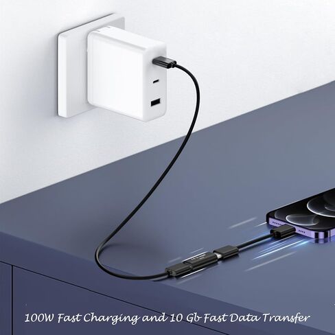 موصل POHFP USB C أنثى إلى أنثى، 10 عبوات USBC تدعم نقل البيانات بسرعة تصل إلى 10 جيجابت في الثانية والشحن السريع 100 وات in Kuwait