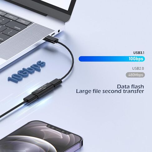 موصل POHFP USB C أنثى إلى أنثى، 10 عبوات USBC تدعم نقل البيانات بسرعة تصل إلى 10 جيجابت في الثانية والشحن السريع 100 وات in Kuwait