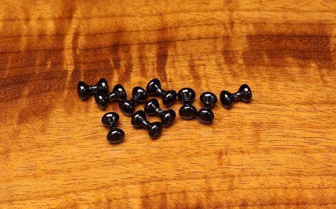 Hareline Fly Tying Black Painted Lead Eyes – Weighted Streamer Fly Eyes in Kuwait