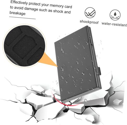 Veemoon Memory Card Storage Case with Anti-Static Slots for High-Capacity Cards for Travel and Photography Black in Kuwait