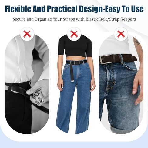 Thinp 10 قطع حزام مرن لحفظ الحزام، حلقات حزام لتثبيت الأحزمة في مكانها، أشرطة حقيبة الظهر، حامل أحزمة من النايلون، حلقة تثبيت حزام الأمتعة، حزام تثبيت للأشرطة بعرض 1.5 سم - 2 سم in Kuwait