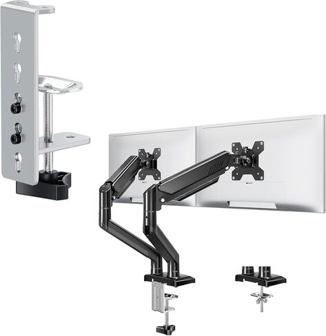 Dual Monitor Stand fits up to 32 inch and Desk C-Clamp Extension for Max 6 inch Thick Desktops in Kuwait