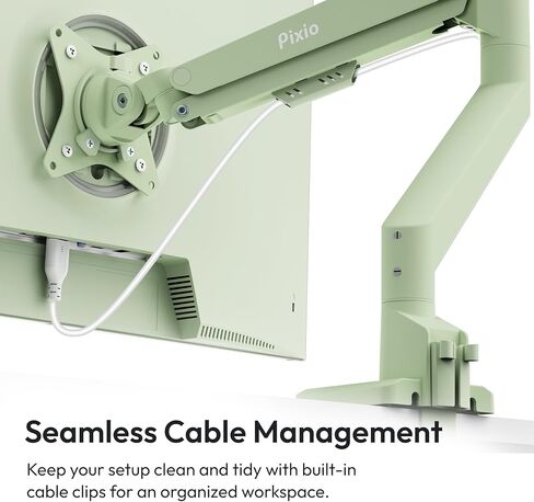 Pixio PS1S Wave Mint Green Single Monitor Arm with Mint Green HDMI 2.1 Cable Ultra Certified Ultra High Speed 10FT 8K 60Hz 4K 120Hz Nylon Braided in Kuwait