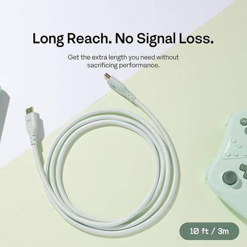 Pixio PS1S Wave Mint Green Single Monitor Arm with Mint Green HDMI 2.1 Cable Ultra Certified Ultra High Speed 10FT 8K 60Hz 4K 120Hz Nylon Braided in Kuwait
