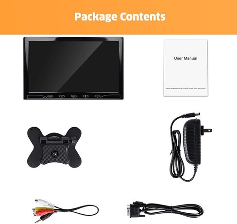 شاشة HDMI صغيرة مقاس 10.1 بوصة، شاشة كاميرا مراقبة CCTV مع مدخل VGA AV، شاشة عرض LED عالية الدقة 1024x600، زر لمس، مكبر صوت مدمج لألعاب DVR NVR Raspberry Pi PC in Kuwait