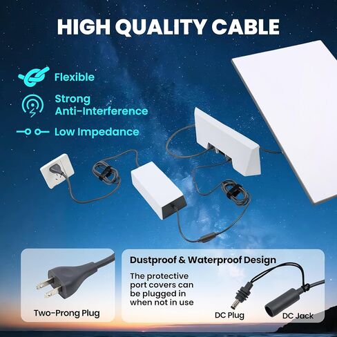 محول إمداد الطاقة Starlink Gen3 - مدخل 100-240 فولت، مخرج 57 فولت/3.42 أمبير محول AC-DC (شاحن 195 واط) مع كابل تيار مستمر 6.6 قدم ومنفذ مقاوم للماء يدعم كابل تمديد يصل إلى 200 قدم in Kuwait