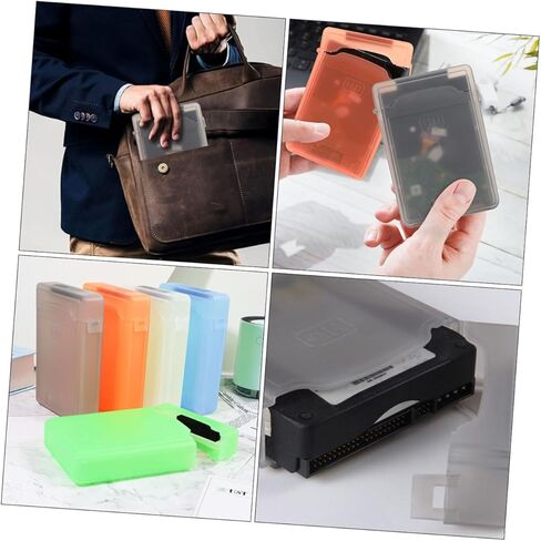 Housoutil 5pcs Hard Drive Cases Durable Anti-Shock Protectors for Hard Disks Stylish Colors White Green Gray for Safe Storage and Travel in Kuwait