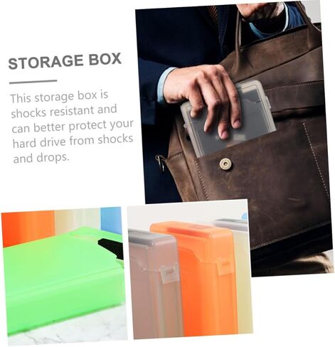 Housoutil 5pcs Hard Drive Cases Durable Anti-Shock Protectors for Hard Disks Stylish Colors White Green Gray for Safe Storage and Travel in Kuwait