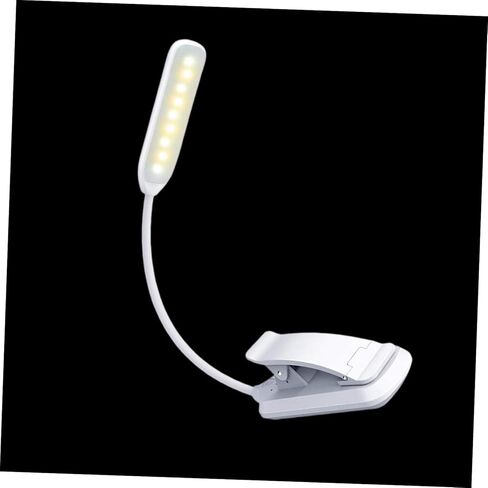 USB Rechargeable LED Eye-Care Book Light Clamp Lamp White 88x40x220mm for Reading Desk Dormitory Home Office Lighting in Kuwait