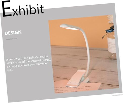 USB Rechargeable LED Eye-Care Book Light Clamp Lamp White 88x40x220mm for Reading Desk Dormitory Home Office Lighting in Kuwait