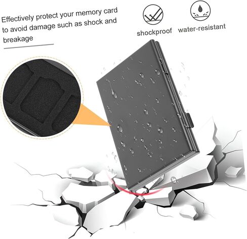 Uonlytech Memory Card Storage Case with Anti-Static Slots, Card Holder Organizer for Travel and Electronics, Black Pp Protective Carrying Box in Kuwait