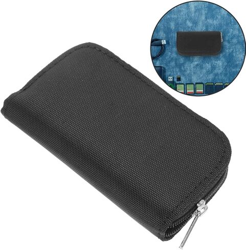 2pcs Memory Card Holder Case with 22 Slots, Portable Secure Card Organizer, Black Protective Storage Box for Travel and Photography in Kuwait