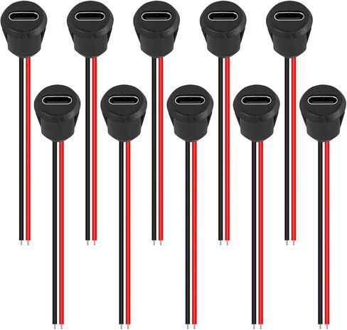 5 قطعة 2Pin USB موصل Type-C مقاوم للماء مع مقبس أنثى شحن سريع جاك ميناء USB-C قابس الشاحن in Kuwait